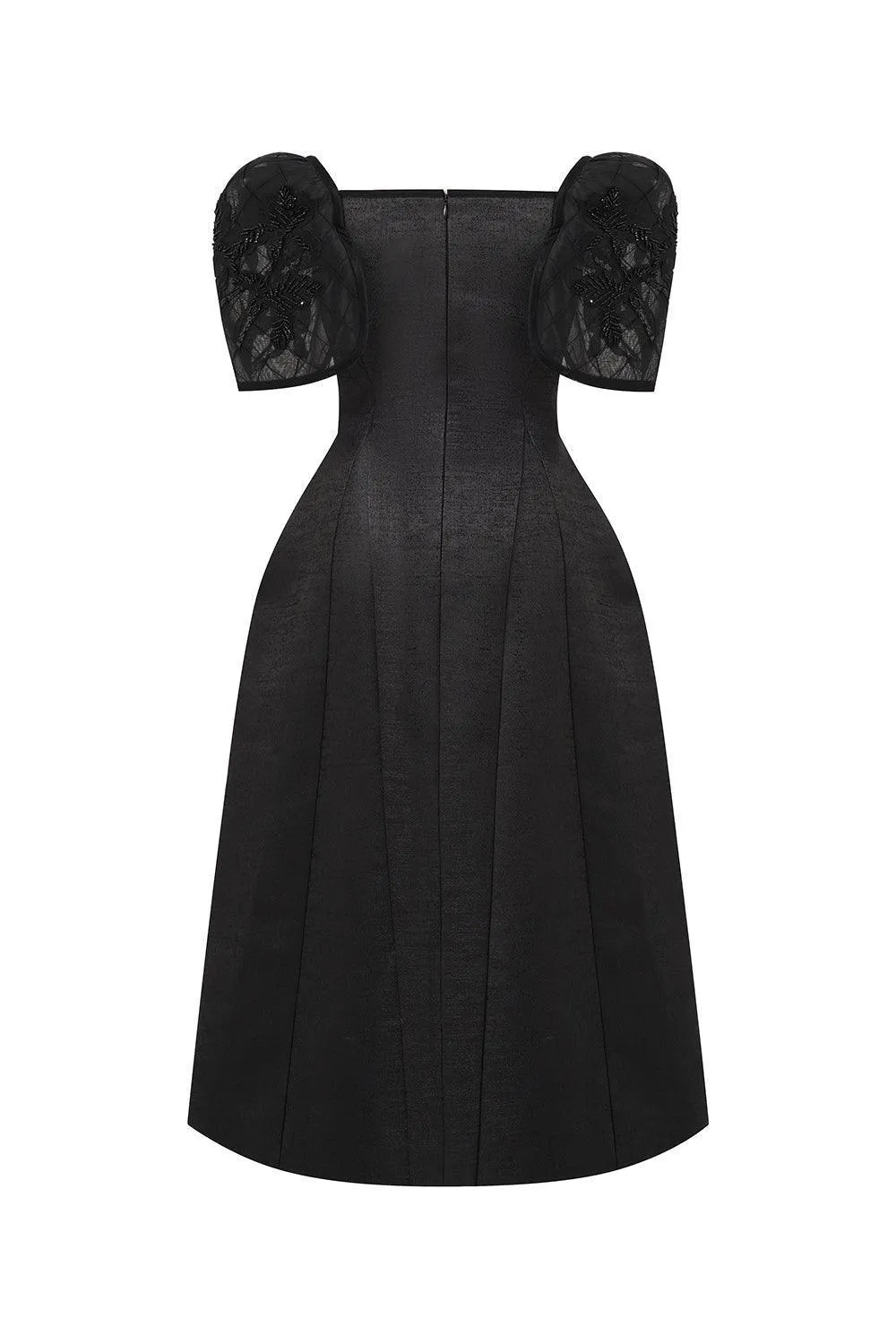 Dream A-line Cape Sleeved Taffeta Midi Dress