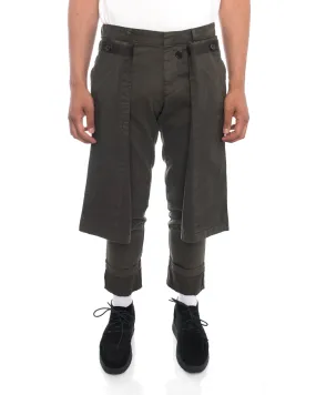 Dries Van Noten Perrish Skirted Cargo Pants in Khaki Green - 30