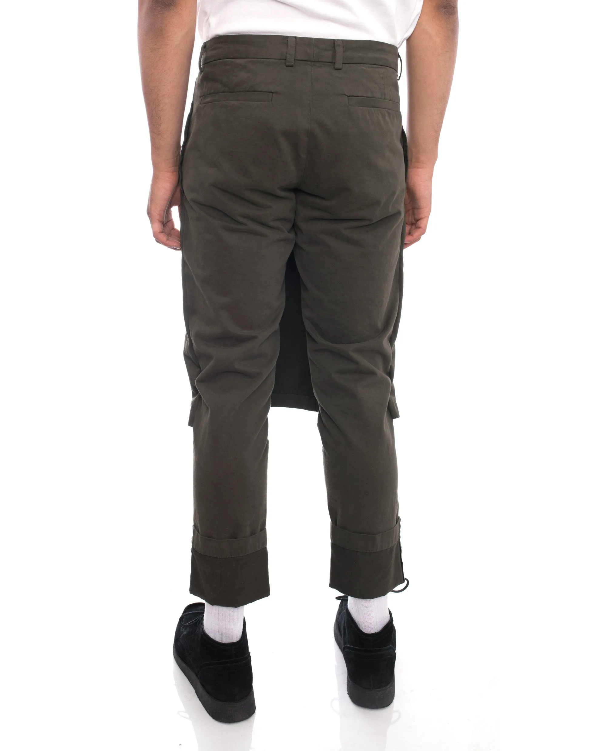 Dries Van Noten Perrish Skirted Cargo Pants in Khaki Green - 30