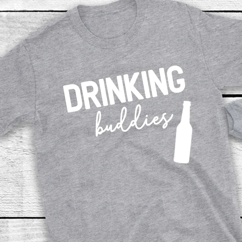 Drinking Buddies Beer & Milk Bottles Matching T-Shirt/Baby Vest Heather Grey (MRK X)