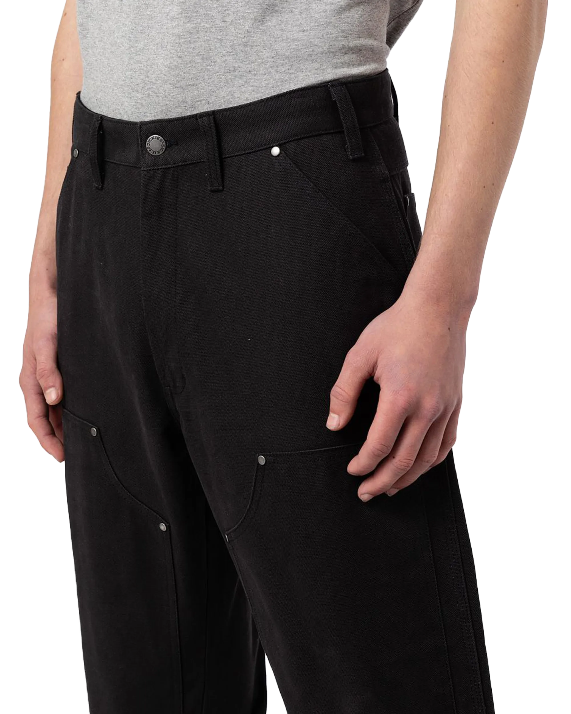 Duck Canvas Utility Trousers in Stone Washed Black