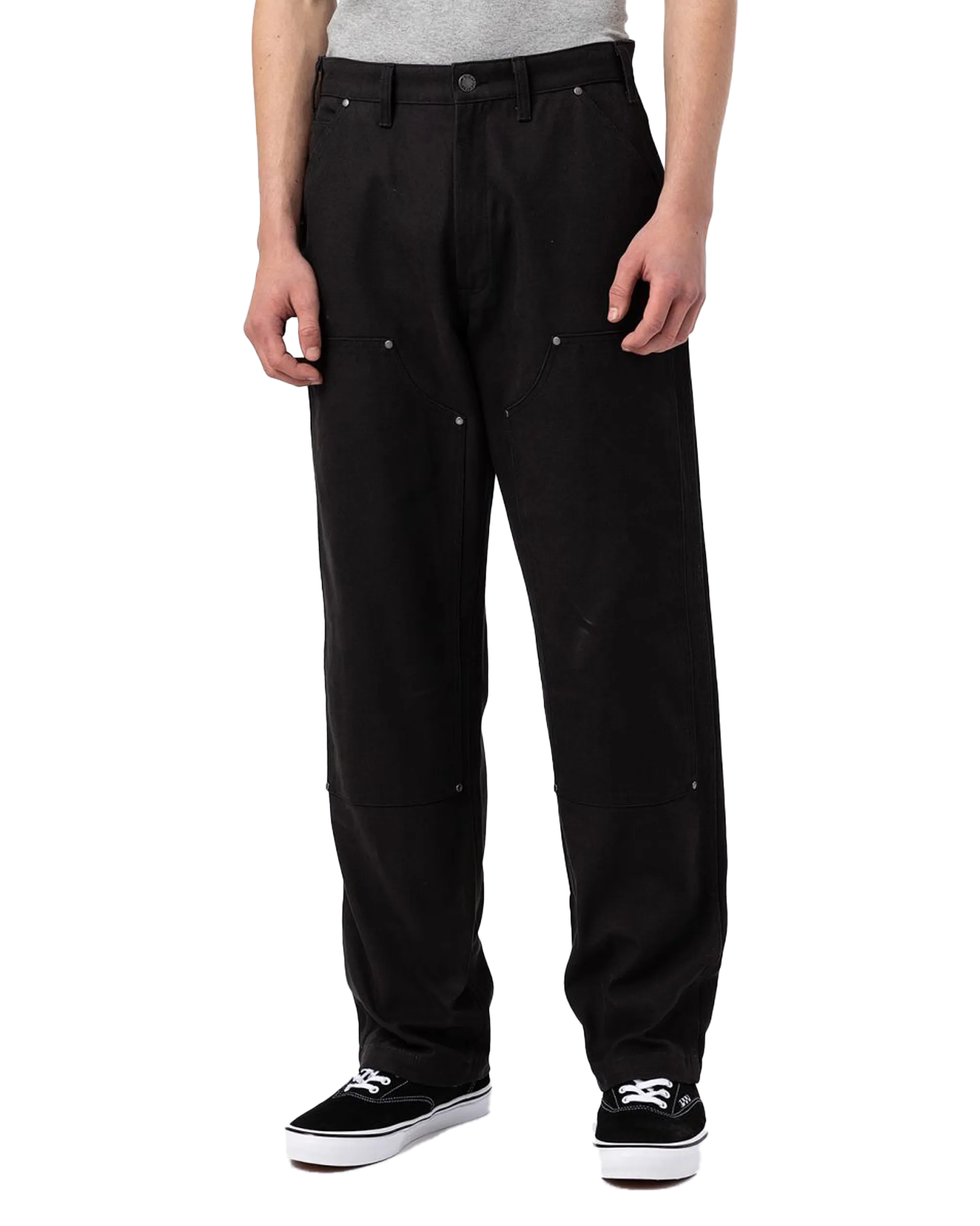 Duck Canvas Utility Trousers in Stone Washed Black