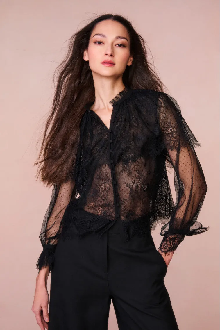 Duquette Sheer Lace Top