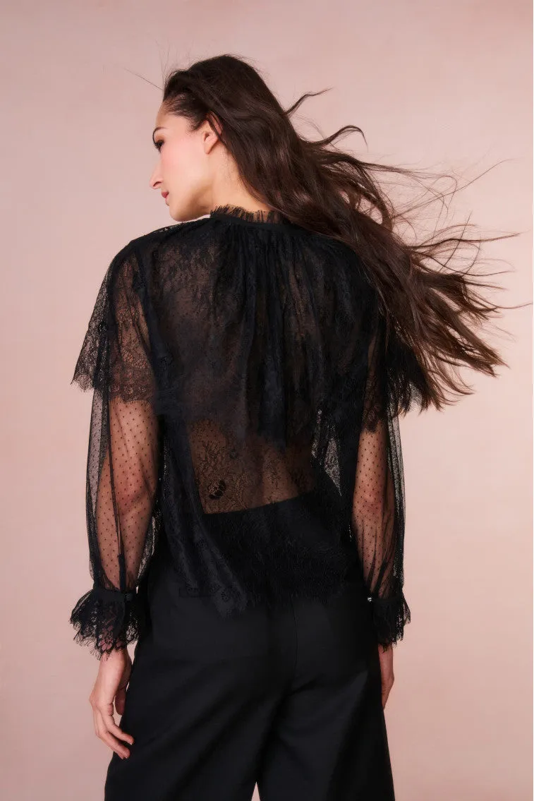 Duquette Sheer Lace Top