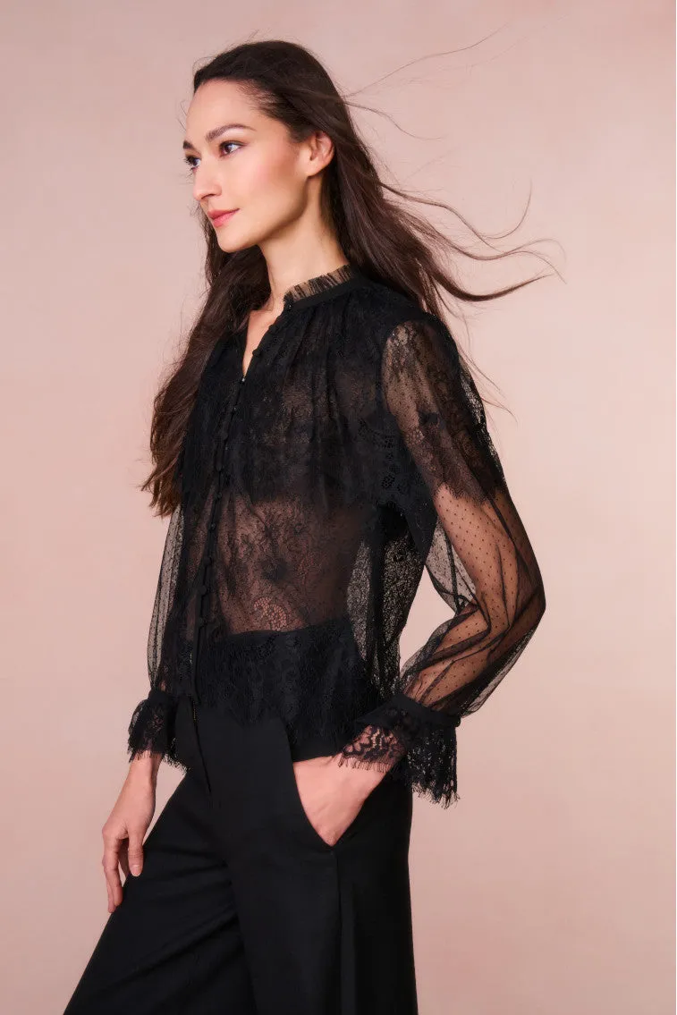 Duquette Sheer Lace Top