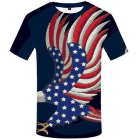 Eagle T shirts Men Usa Tshirts Cool Black T shirts Funny American Flag Shirt Print Animal T-shirts 3d Short Sleeve Fashion