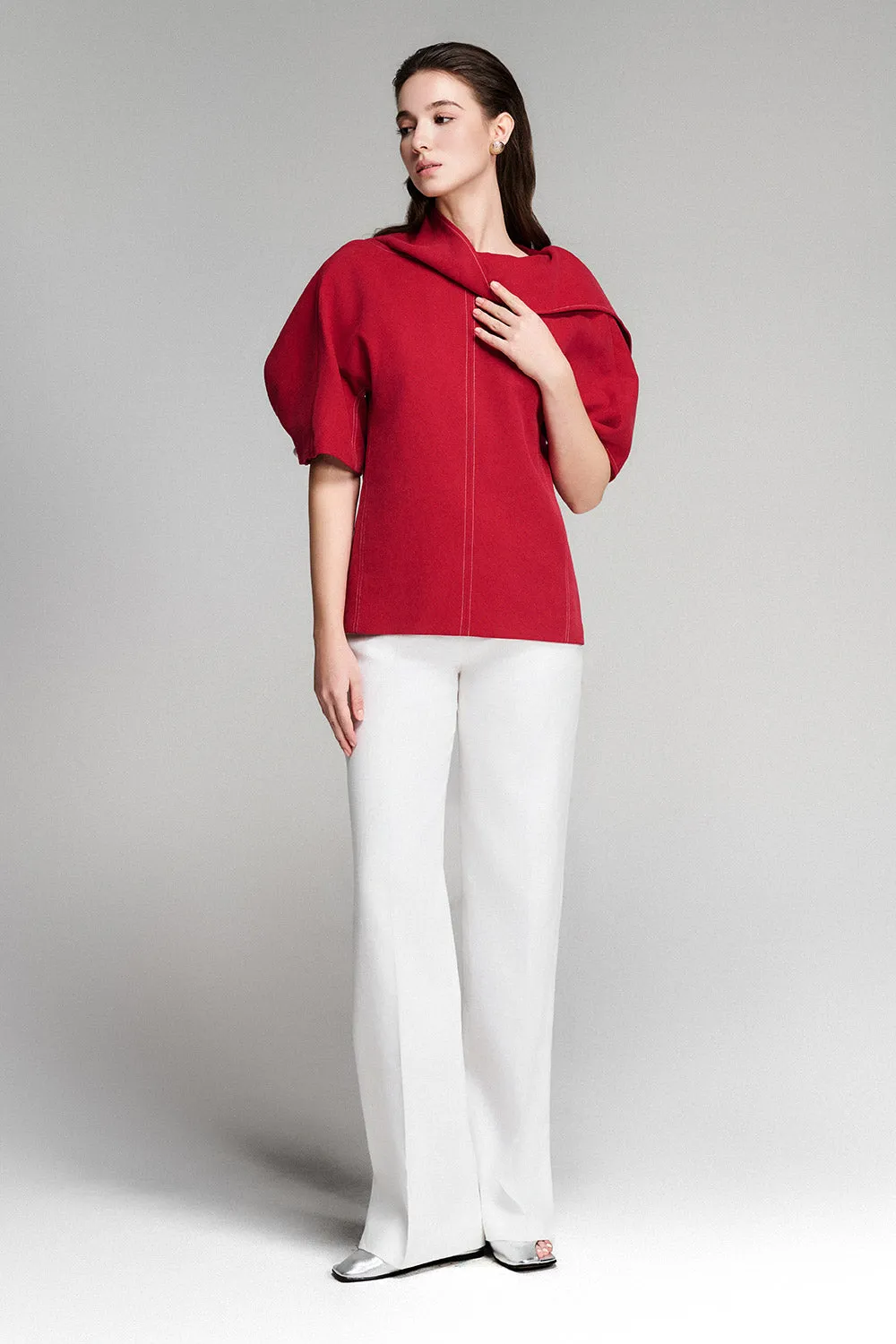 Ellery Straight Cape Shoulder Tencel Top