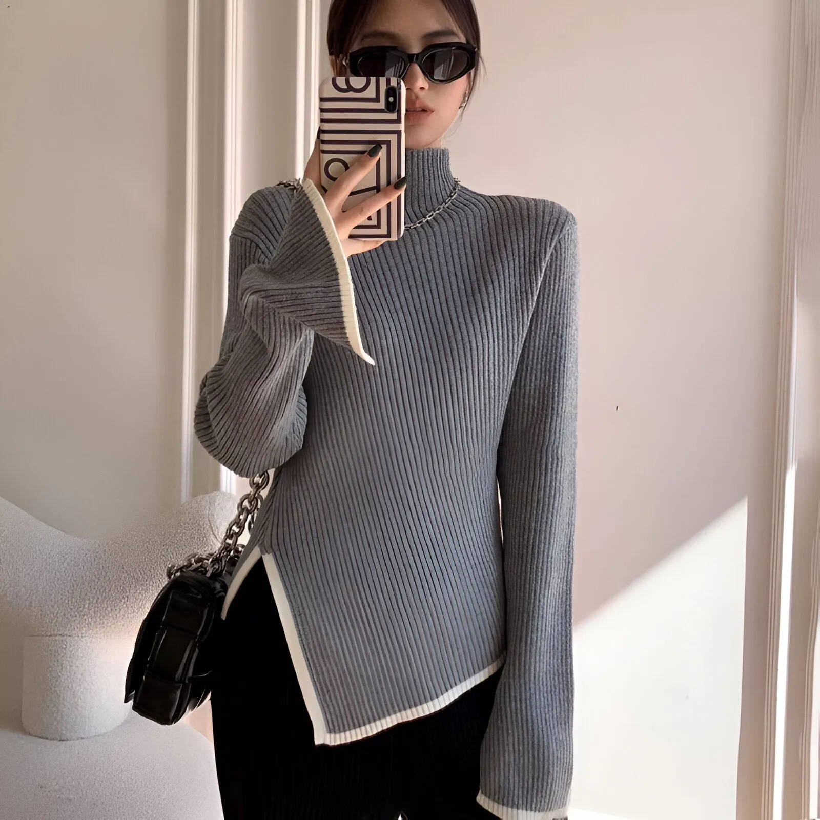 Elza Trui | Vrouwen Gebreide Turtleneck Trui