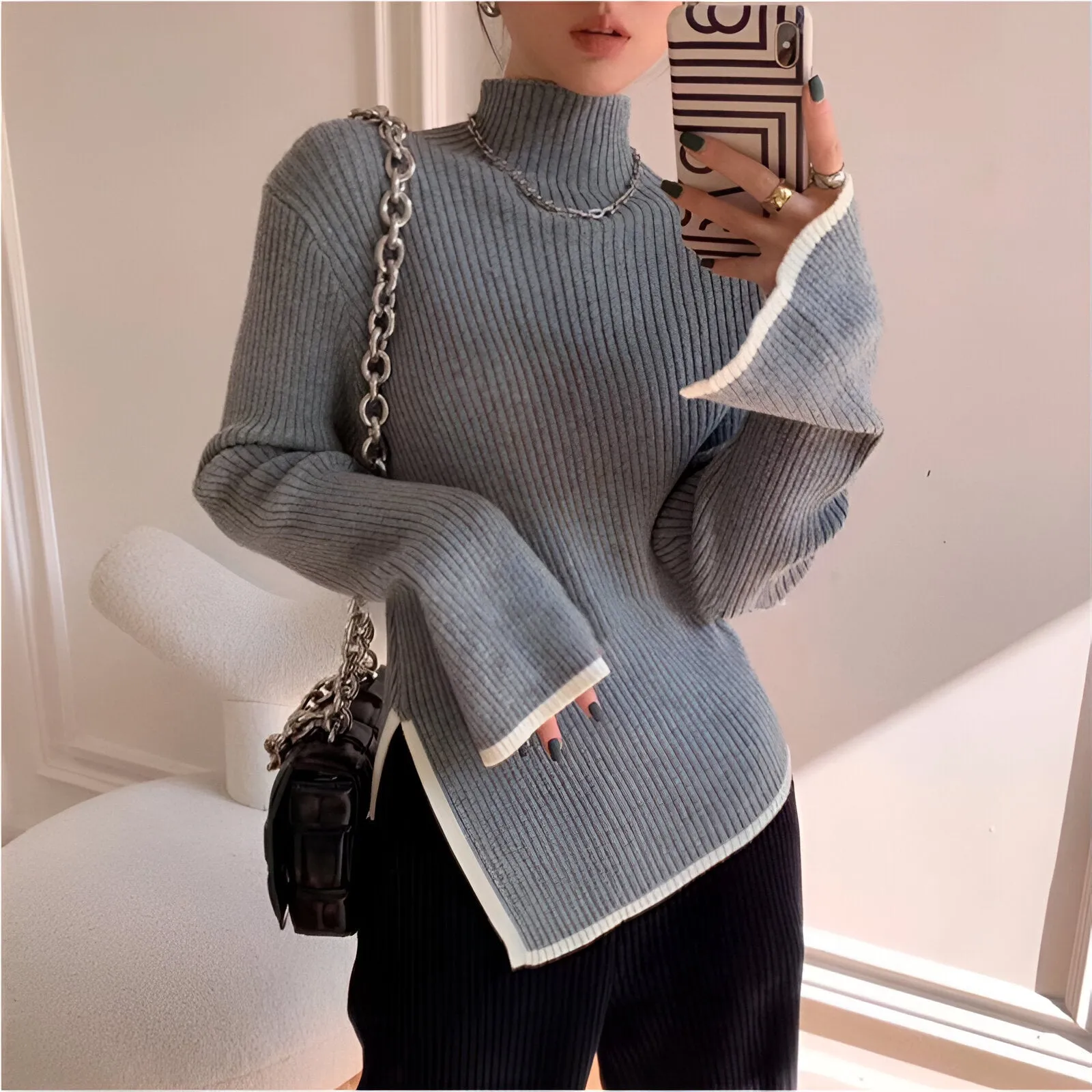 Elza Trui | Vrouwen Gebreide Turtleneck Trui