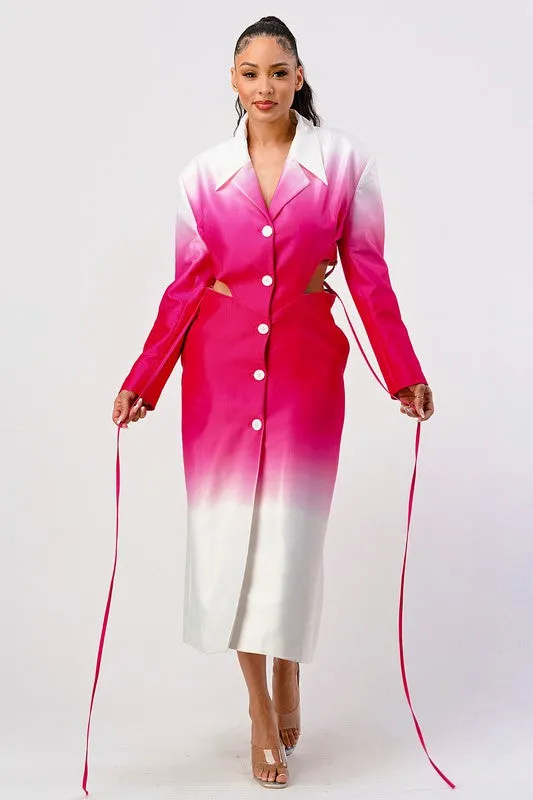 EM Color gradient spring trench coat