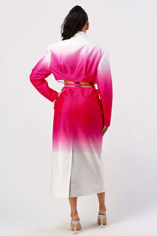 EM Color gradient spring trench coat