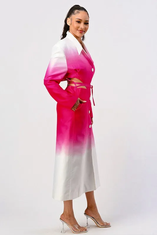 EM Color gradient spring trench coat