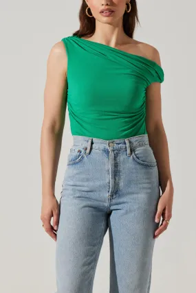 Fiora One Shoulder Bodysuit Green