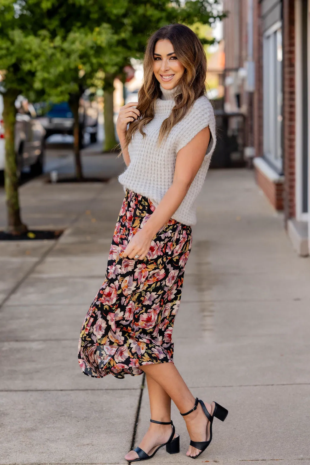 Flawless Floral Midi Skirt