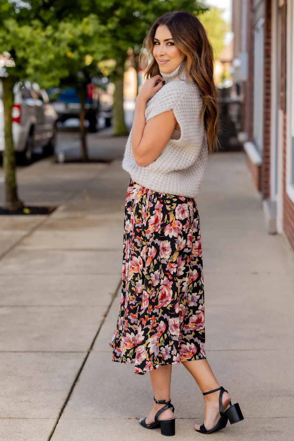 Flawless Floral Midi Skirt