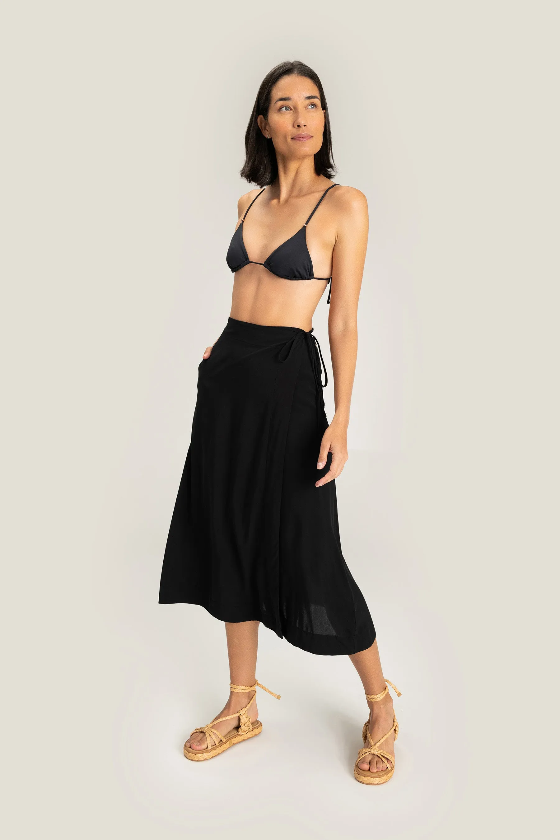 Flora Wrap Midi Skirt