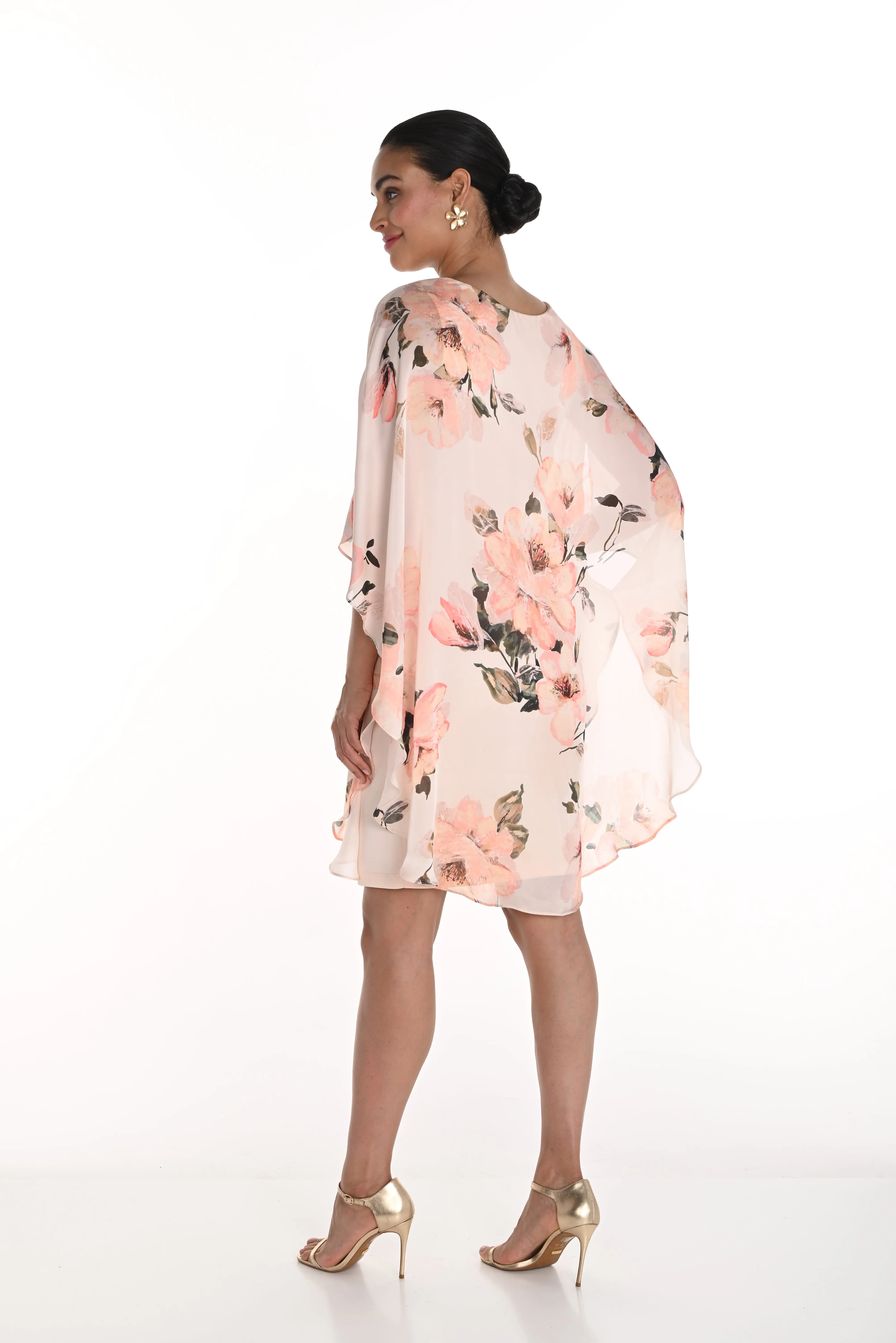 Floral Chiffon Overlay Dress