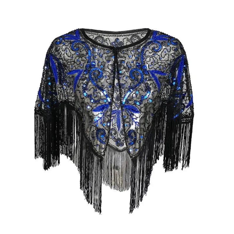 Florence- the Lace 1920s Style Caplet with Fringe 10 Colors