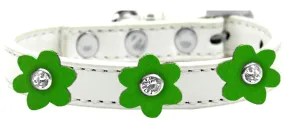 Flower Premium Collar White With Emerald Green Flowers Size 14