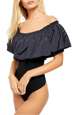 FREE PEOPLE: POOF GOES MY HEART RUFFLE BODYSUIT