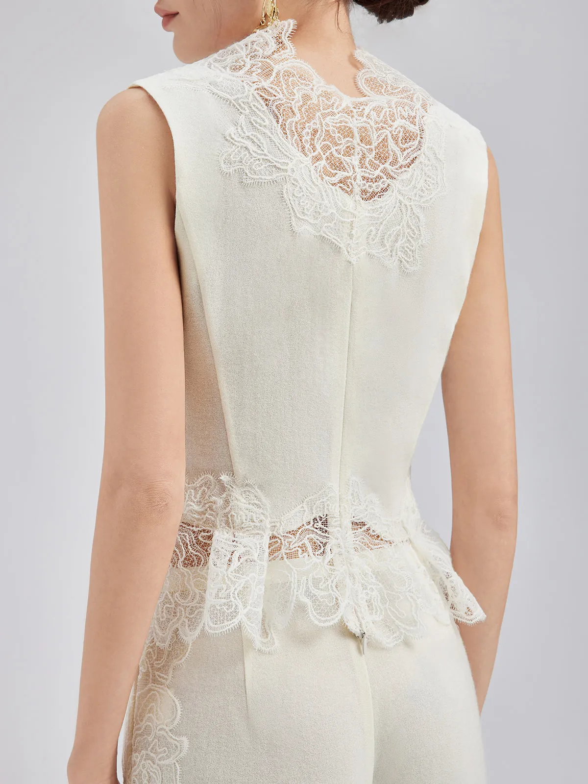 French Wool Lace Three-Piece Set