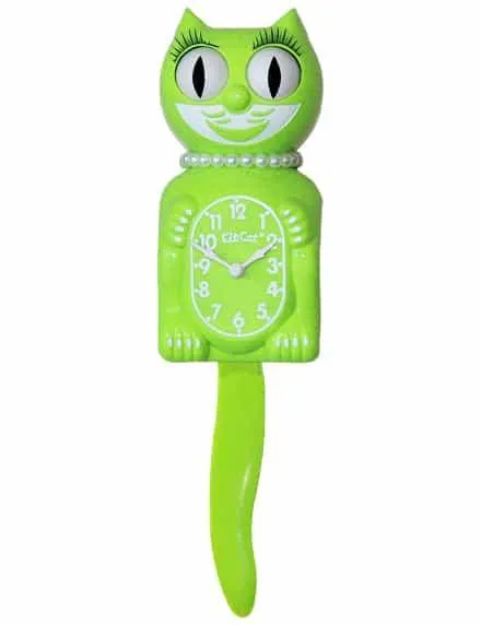 Fun Chartreuse Kit-Cat Klock