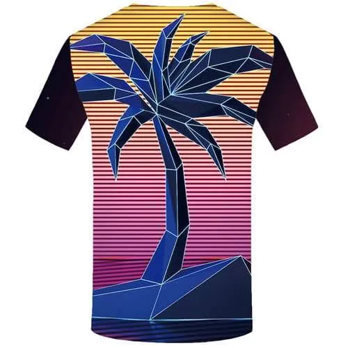 Geometric T-shirt Men Tree Tshirt Printed Colorful T shirts Funny Harajuku T-shirts Graphic Art Tshirt Anime Short Sleeve summer