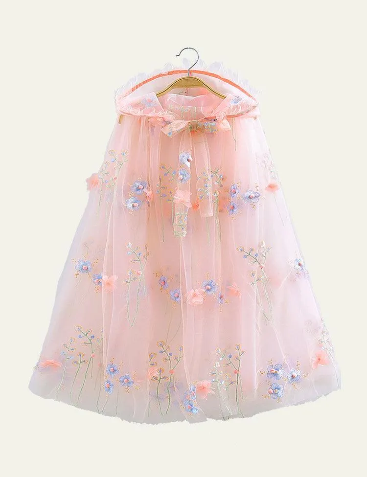 Girls' Embroidery Cloak Robe