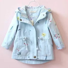 Girls Floral Embroidered Autumn Winter Jackets