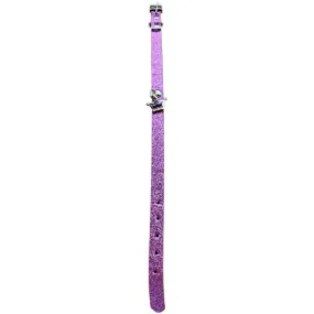 Glitter Dog Collar With Crown Purple - Adjustable Sparkly Durable Pet Accessory