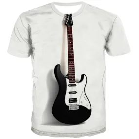 Guitar T-shirt Men Music Tshirts Casual Wooden Tshirts Novelty Metal Tshirts Cool