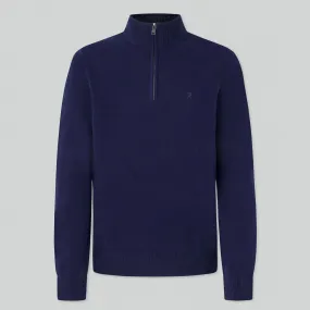 Hackett Lambswool Half-zip Sweater in Navy