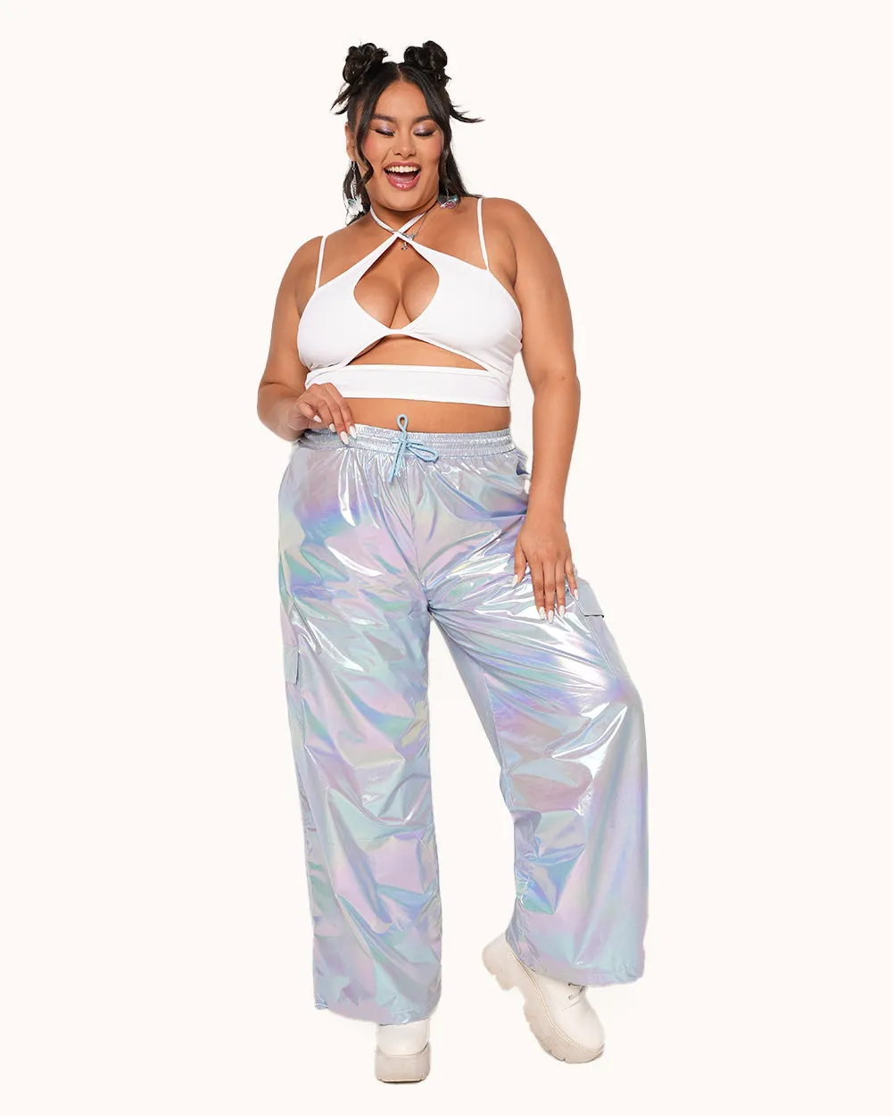 Heaven is a Hologram Iridescent Cargo Pants