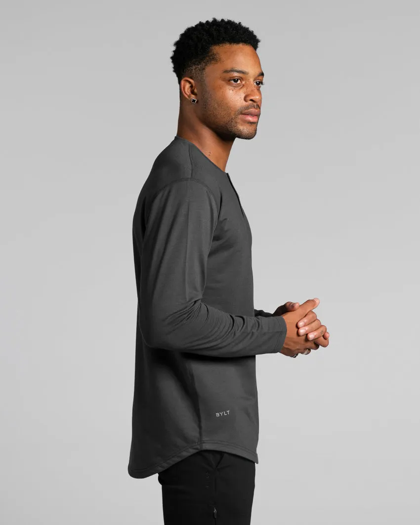 Henley Drop-Cut Long Sleeve: LUX