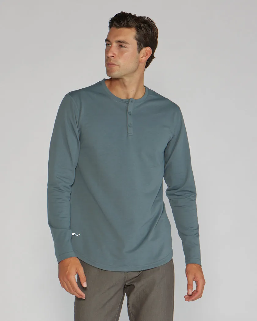 Henley Drop-Cut Long Sleeve: LUX