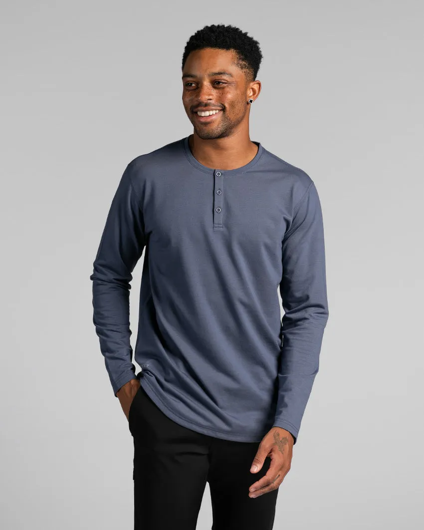 Henley Drop-Cut Long Sleeve: LUX