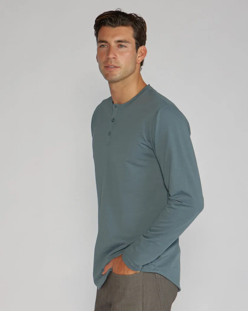 Henley Drop-Cut Long Sleeve: LUX