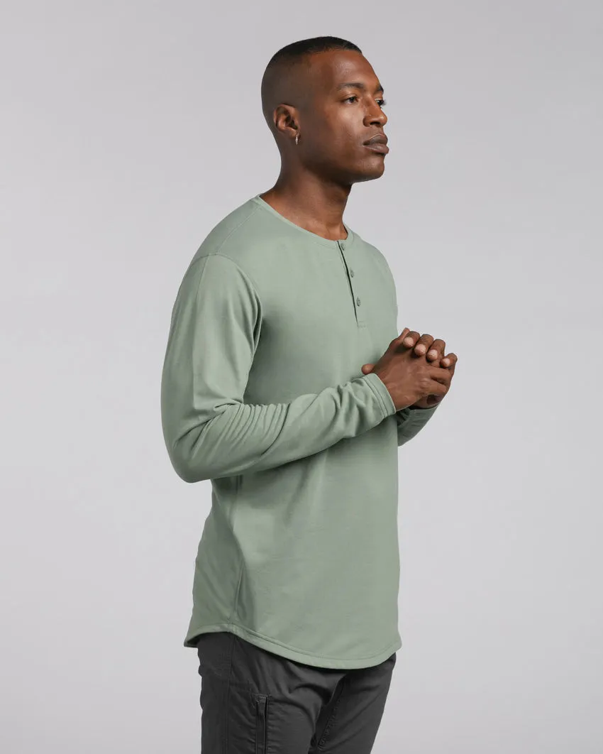 Henley Drop-Cut Long Sleeve: LUX