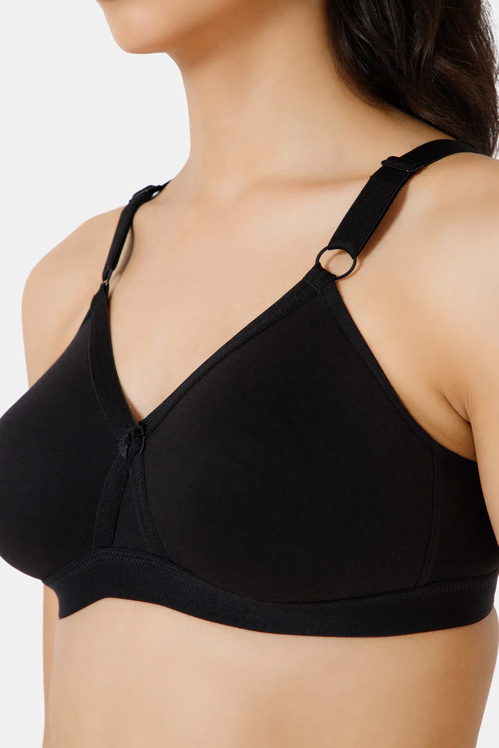 High Coverage Broad Strap Non-Wired Non-Padded All-Rounder Intimacy Everyday T-Shirt Bra - EC05