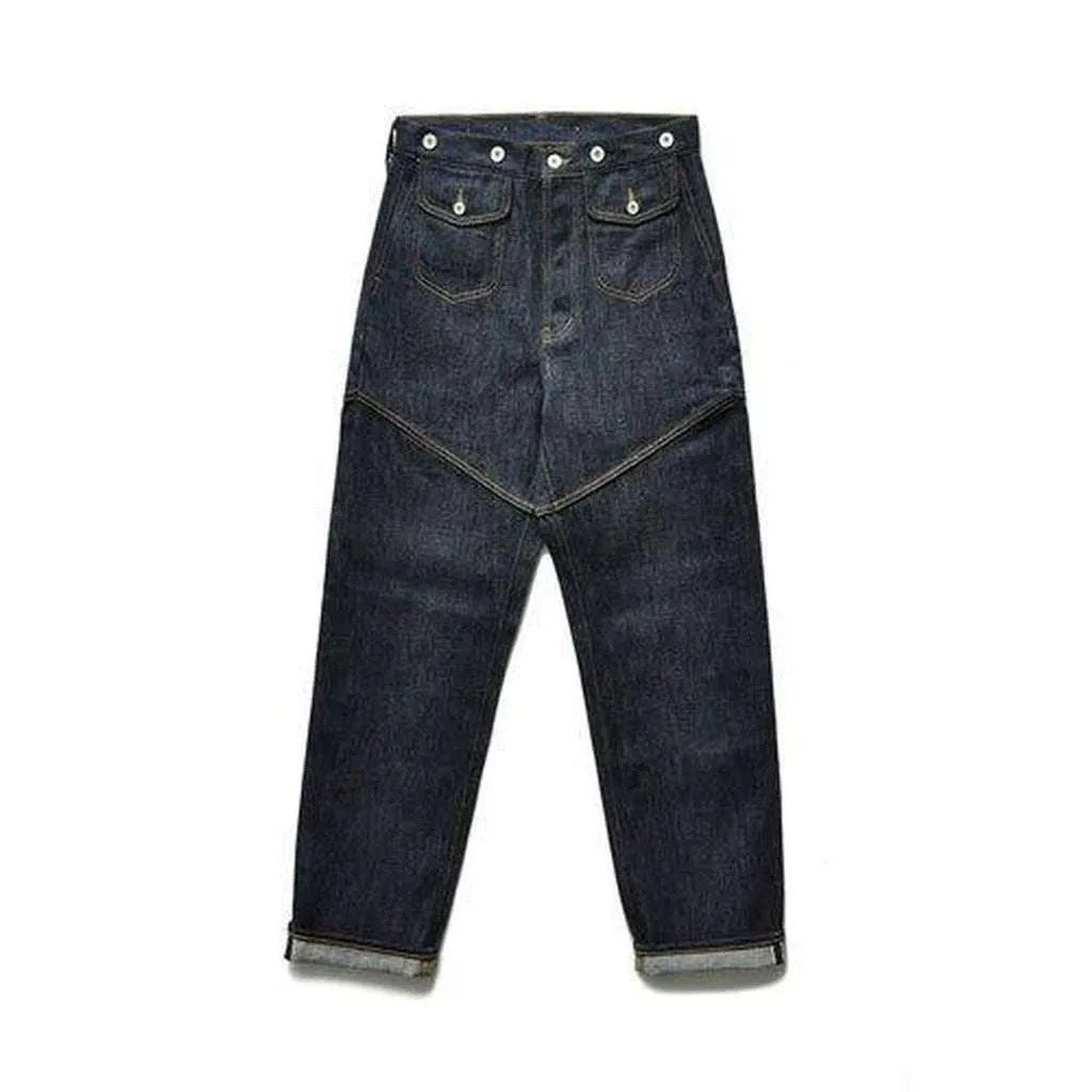 High-quality jeans with suspenders