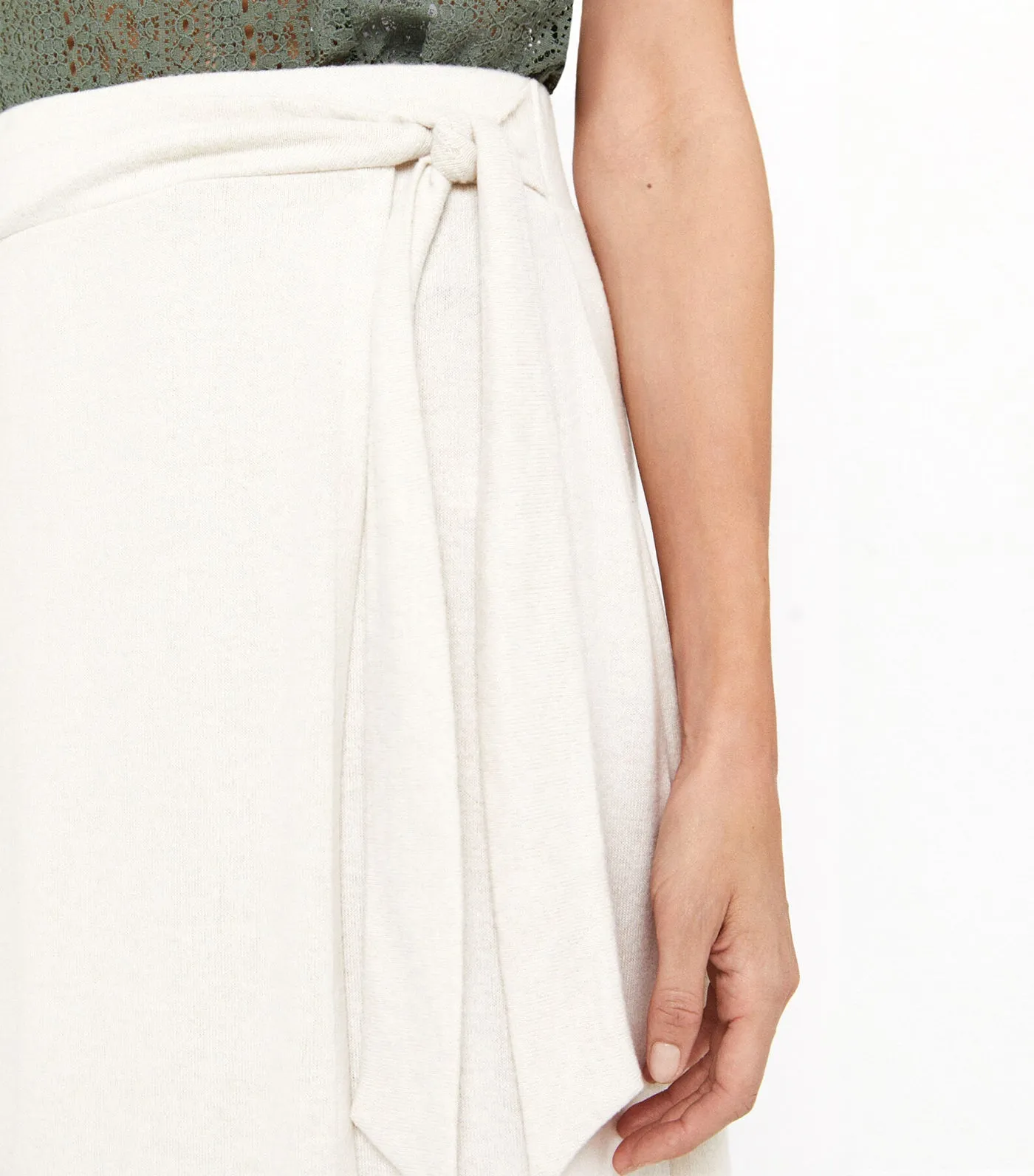 Jersey Knit Midi Skirt Sand