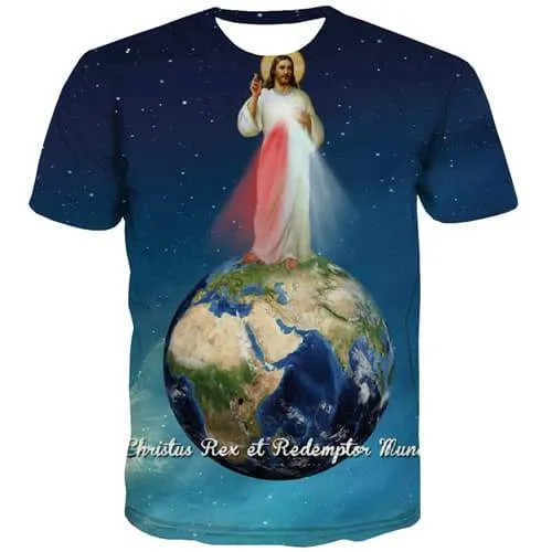 Jesus T shirts Men Earth T shirts Funny Galaxy Tshirts Casual Funny Shirt Print Anime Tshirts Cool Short Sleeve Fashion Unisex