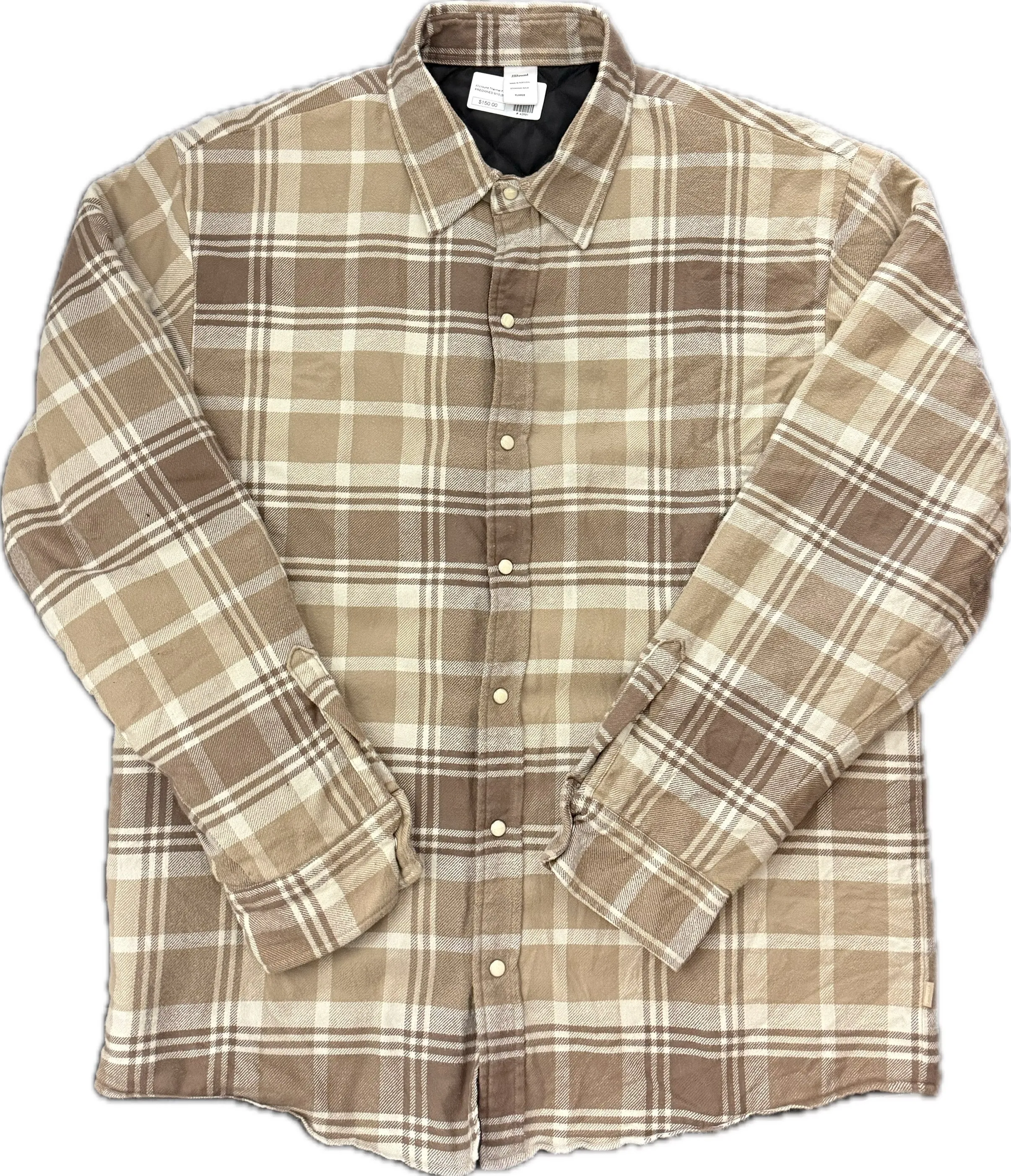 JJJJound Thermal Flannel Shirt Brown (WORN)