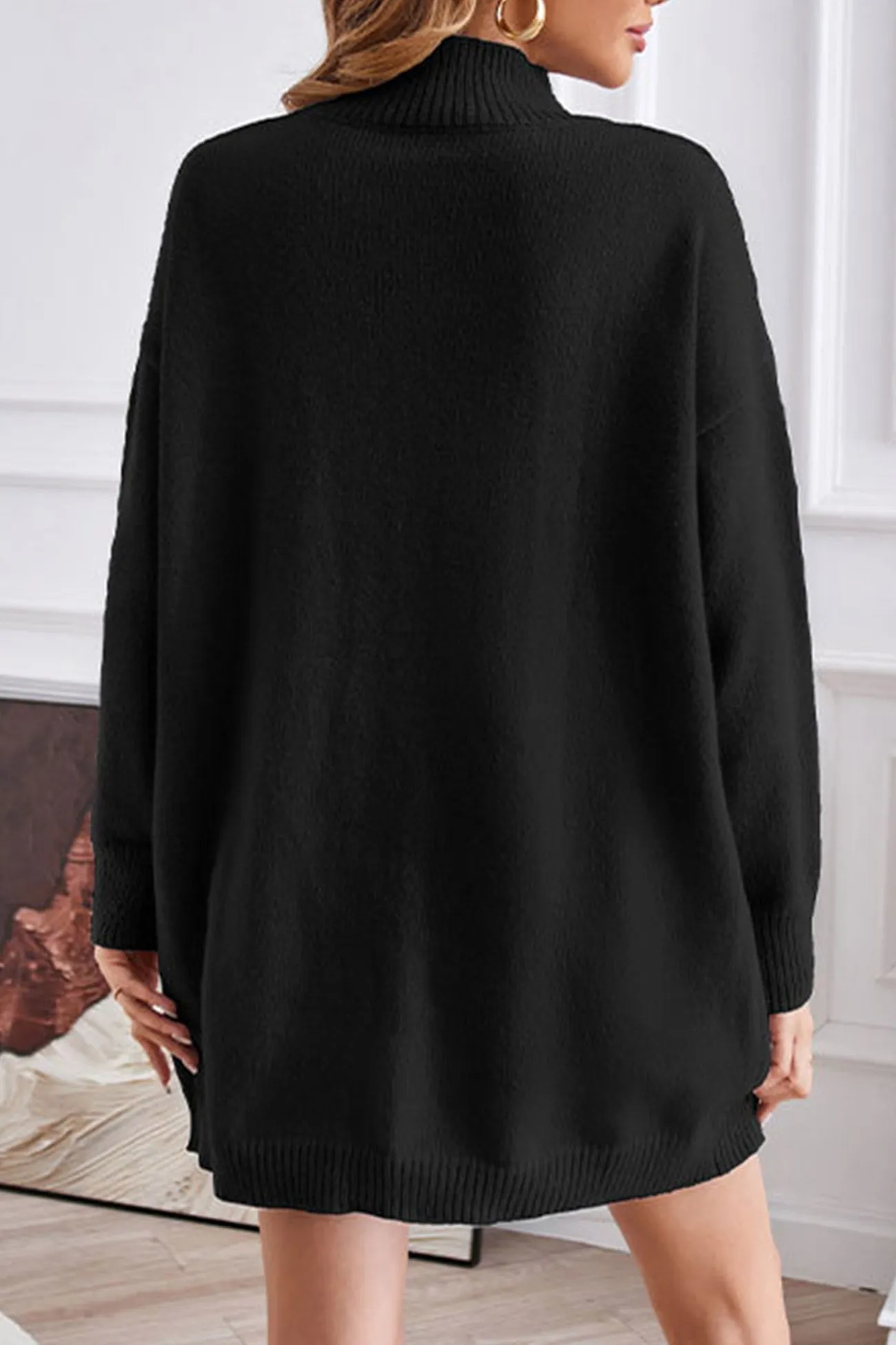 Joskaa Turtleneck Slit-front Mid-Length Sweater