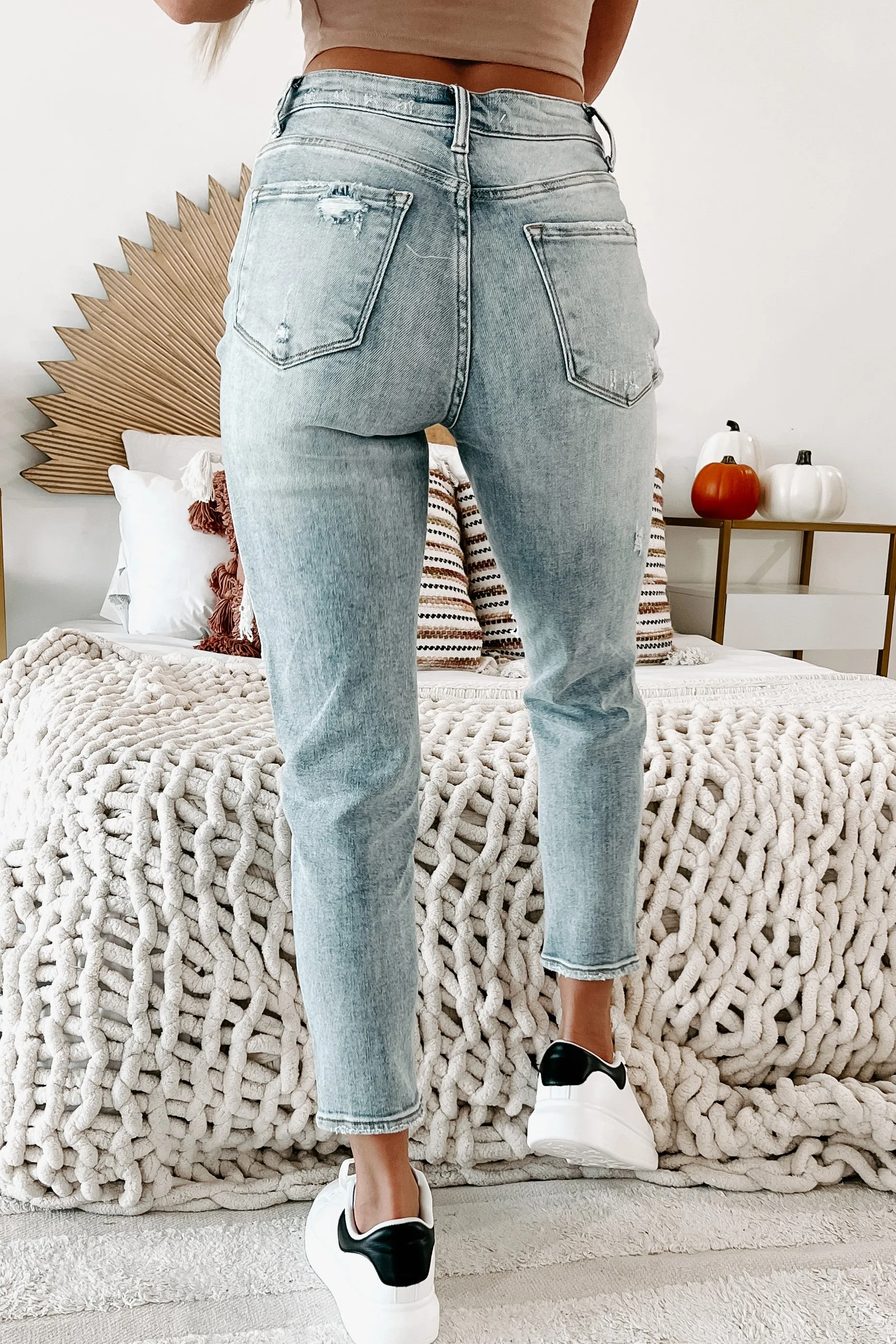 Katya High Rise Distressed Cropped Risen Jeans (Medium)