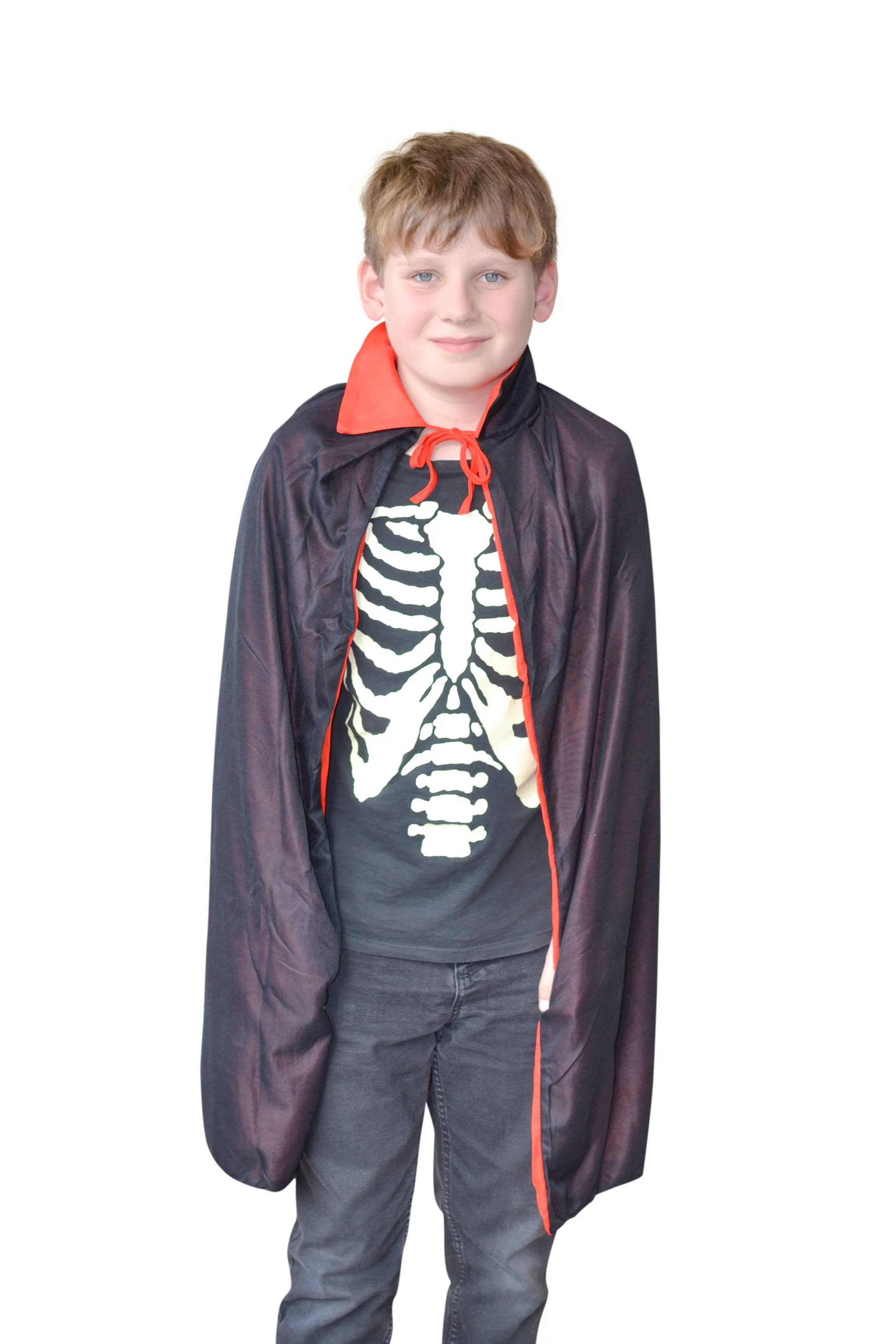 Kid's 90cm Black and Red Reversible Vampire Cape