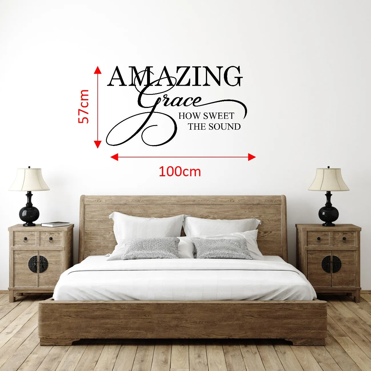 Large Vinyl Wall Art Sticker Quote: Amazing Grace how sweet the sound