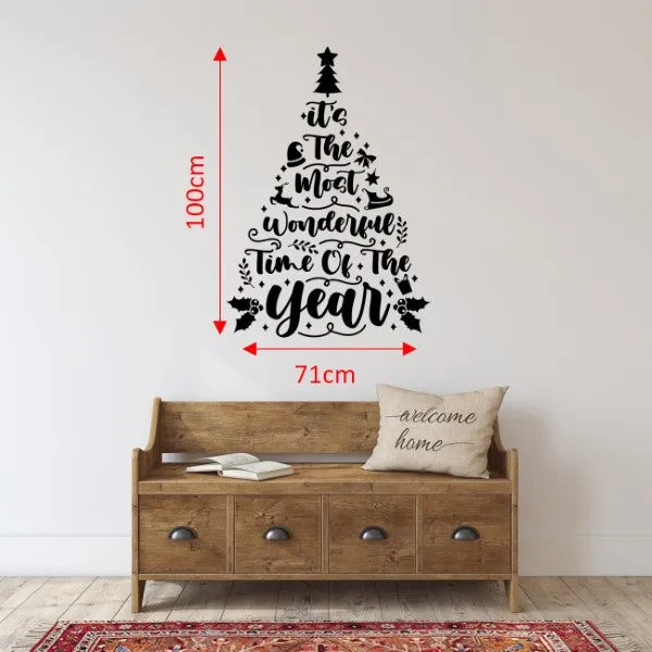 Large Vinyl Wall Art Sticker Quote: It's the most wonderful time of the year