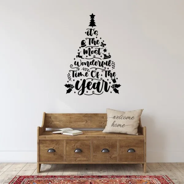 Large Vinyl Wall Art Sticker Quote: It's the most wonderful time of the year