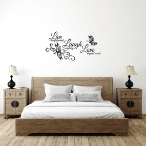 Large Vinyl Wall Art Sticker Quote: Live | Laugh | Love